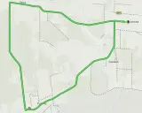 Mapa z zaznaczonym pętlą szlak otwartych okiennic, prowadzącą przez Soce, Stawki i Puszczę.